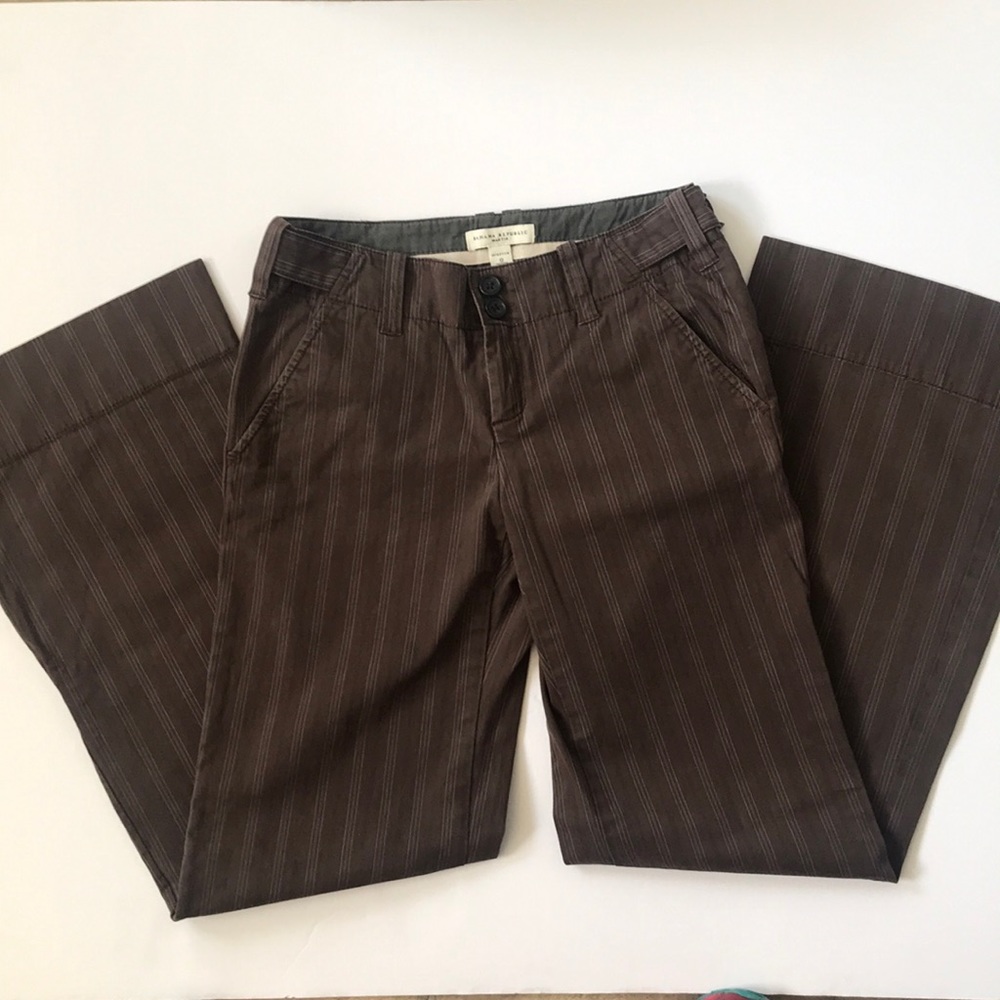 Banana Republic trousers, size 0. Brown pinstripe.
